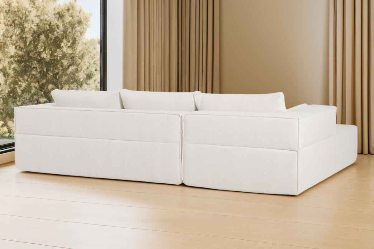 NOUVA 112&quot; Boucle Sectional + Complimentary Side Table