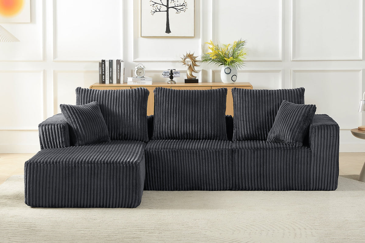 KALEN 103" Corduroy Left Chaise Sofa