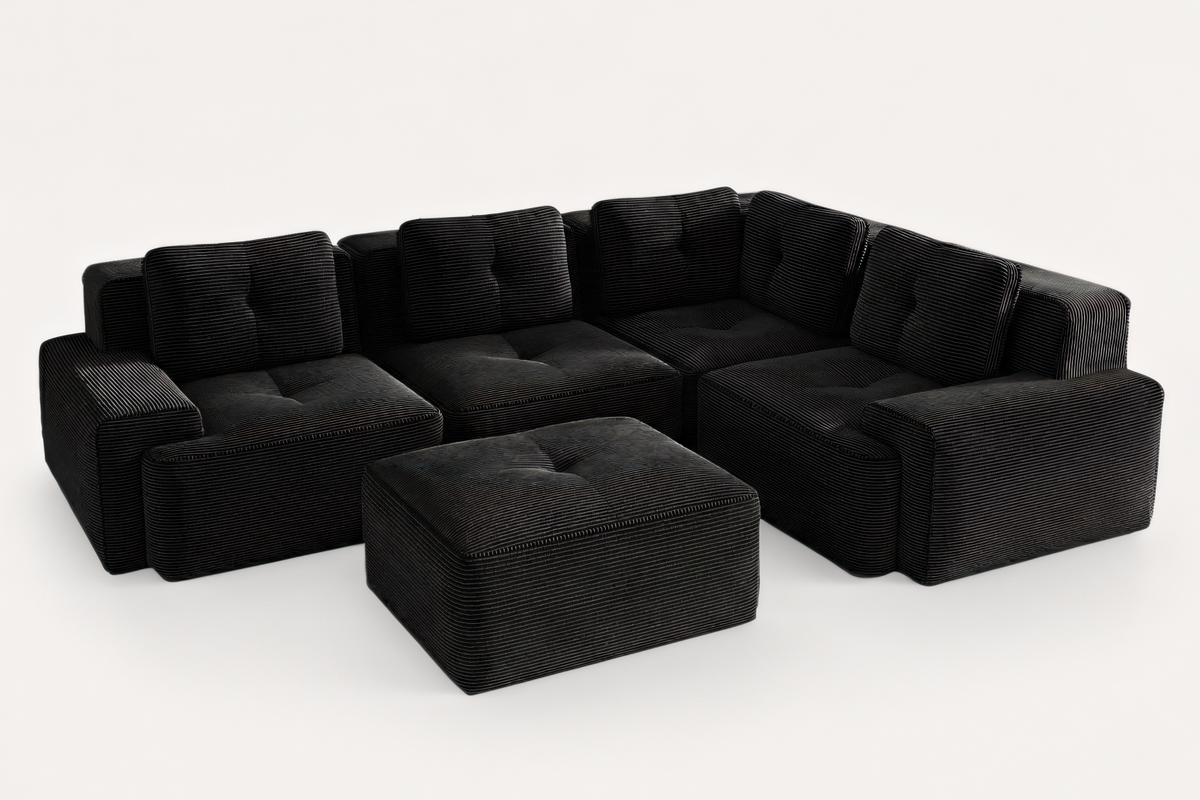 CORDELIA 116" 4-Seater Sectional with 1 Ottoman