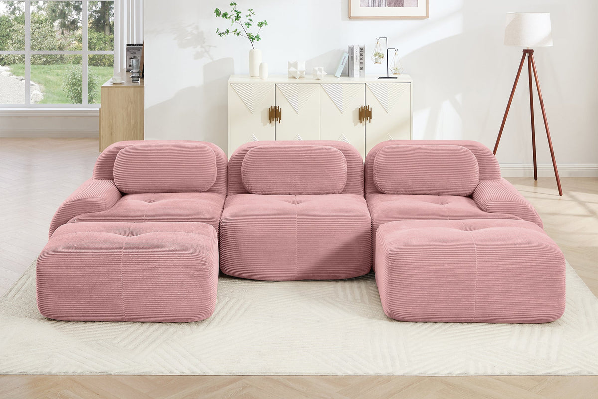 MIA 117&#39;&#39; 3-Seater Sofa with 2 Ottomans