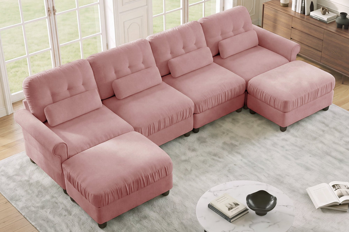 MELBOURNE 126" 4-Seater Sofa with 2 Ottomans