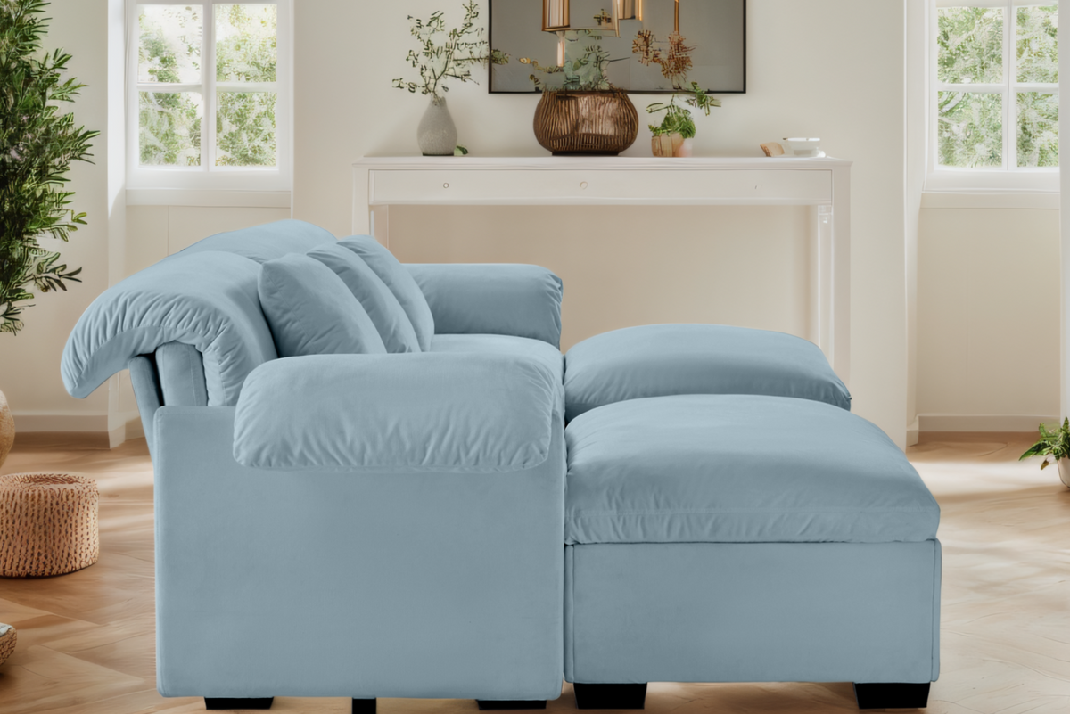Parris 119&quot; Sofa 3 Seater With 2 Ottoman