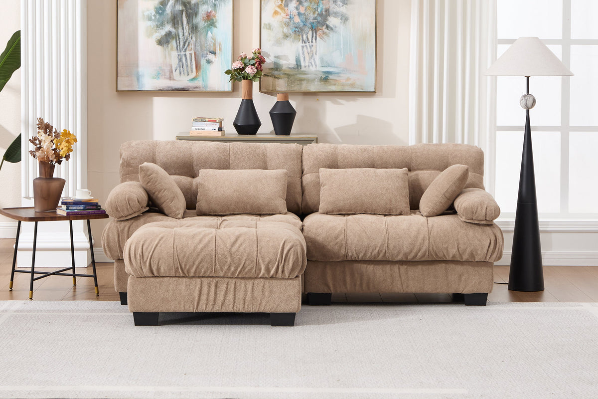 FELZARO 88" Loveseat Sofa with 1 Ottoman
