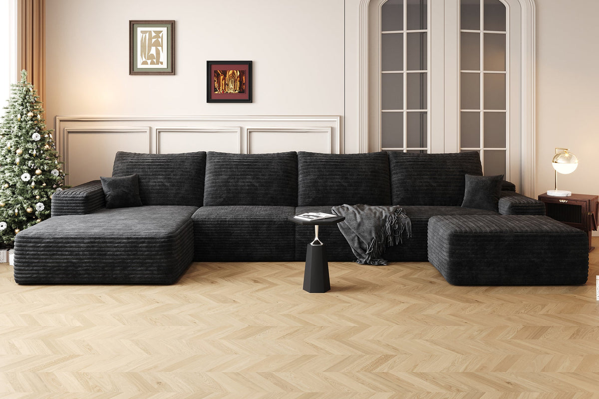 ZORNIQ 135" Left Chaise Sofa with 1 Ottoman