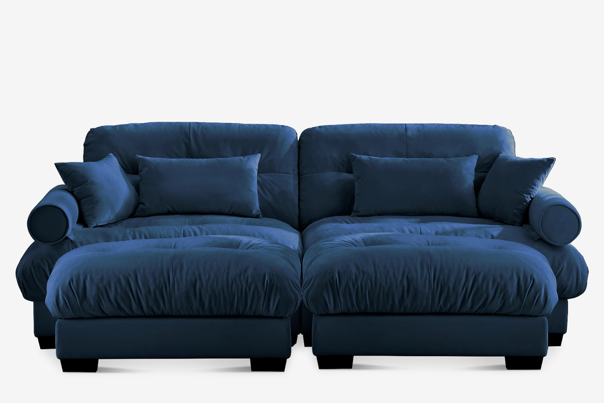 CLOUDIES 94&quot; Loveseat with 2 Ottomans