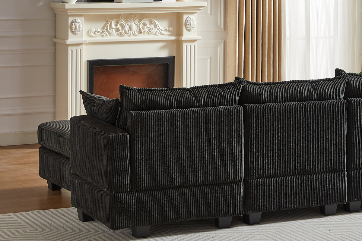 HARLOW 114&quot; Corduroy Sofa w/ Storage