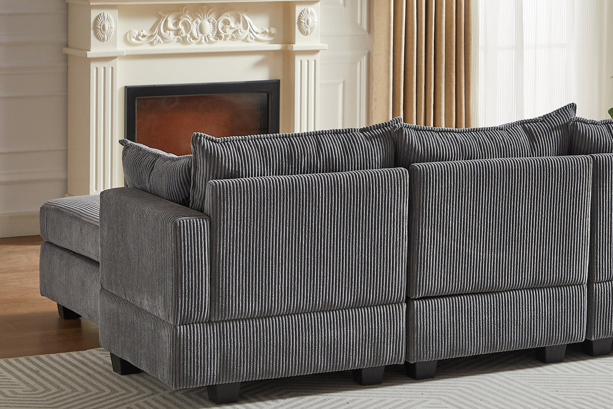 HARLOW 114&quot; Corduroy Sofa w/ Storage