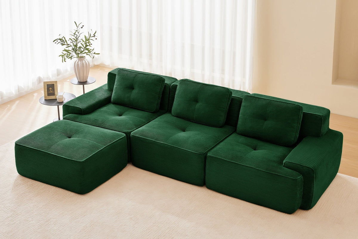 CORDELIA 117" 3-Seater Sofa with 1 Ottoman