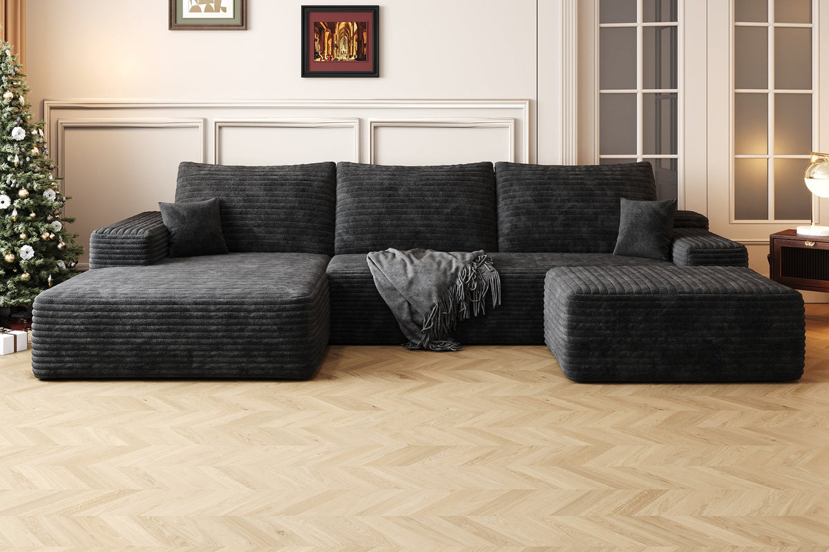 ZORNIQ 107" Left Chaise Sofa with 1 Ottoman