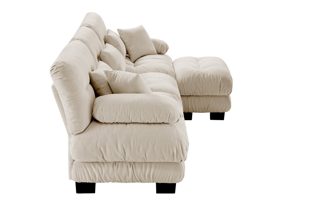 CLOUDIES 134&quot; Sofa 3 Seater with 1 Ottoman