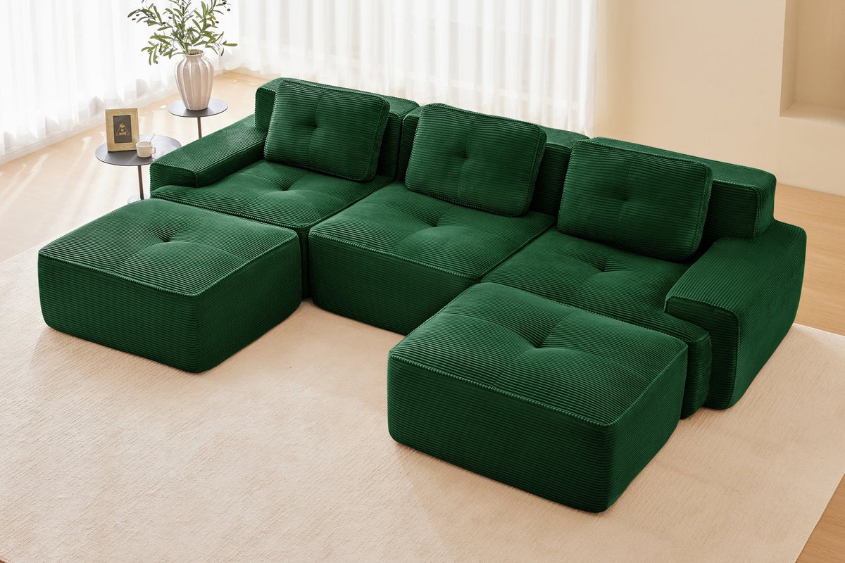 CORDELIA 117" 3-Seater Sofa with 2 Ottomans