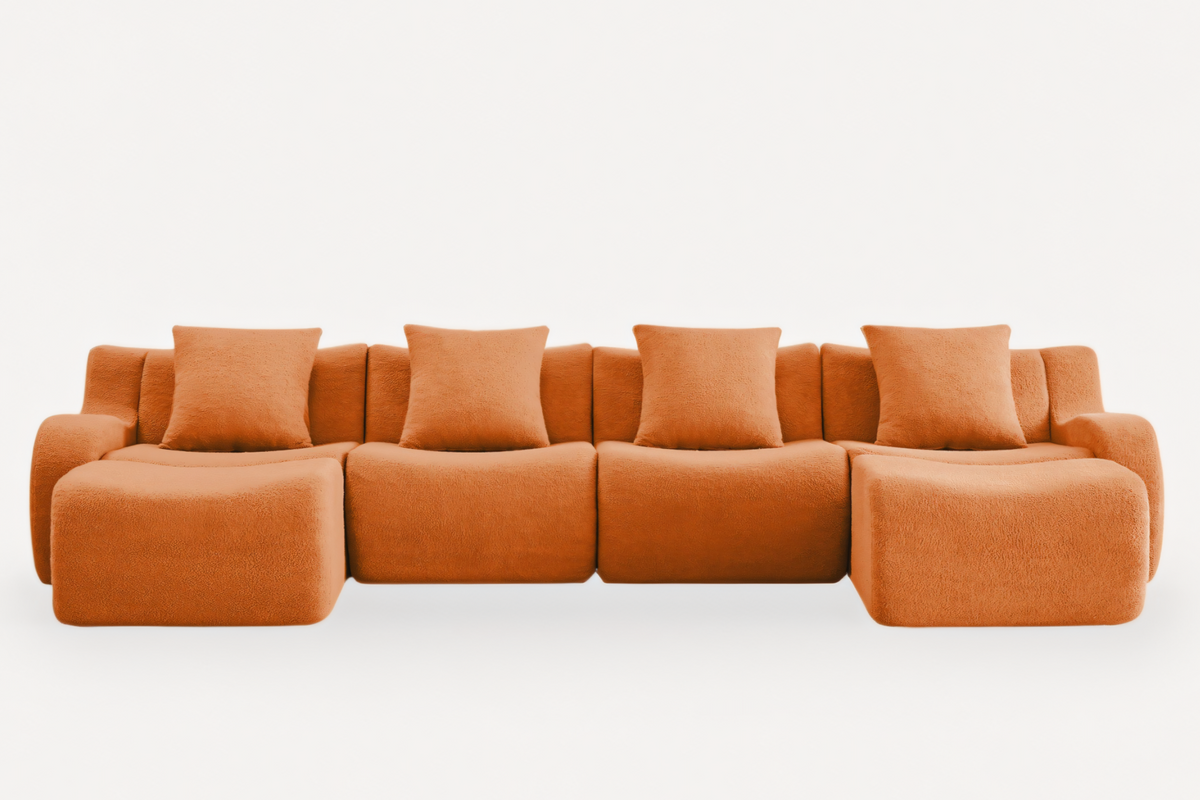 ROMA 148" 4-Seater Sofa with 2 Ottomans