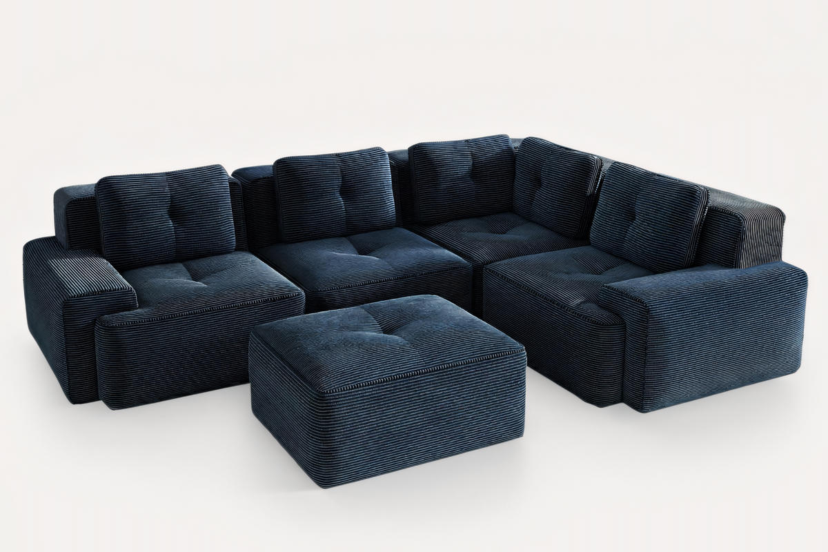 CORDELIA 116" 4-Seater Sectional with 1 Ottoman
