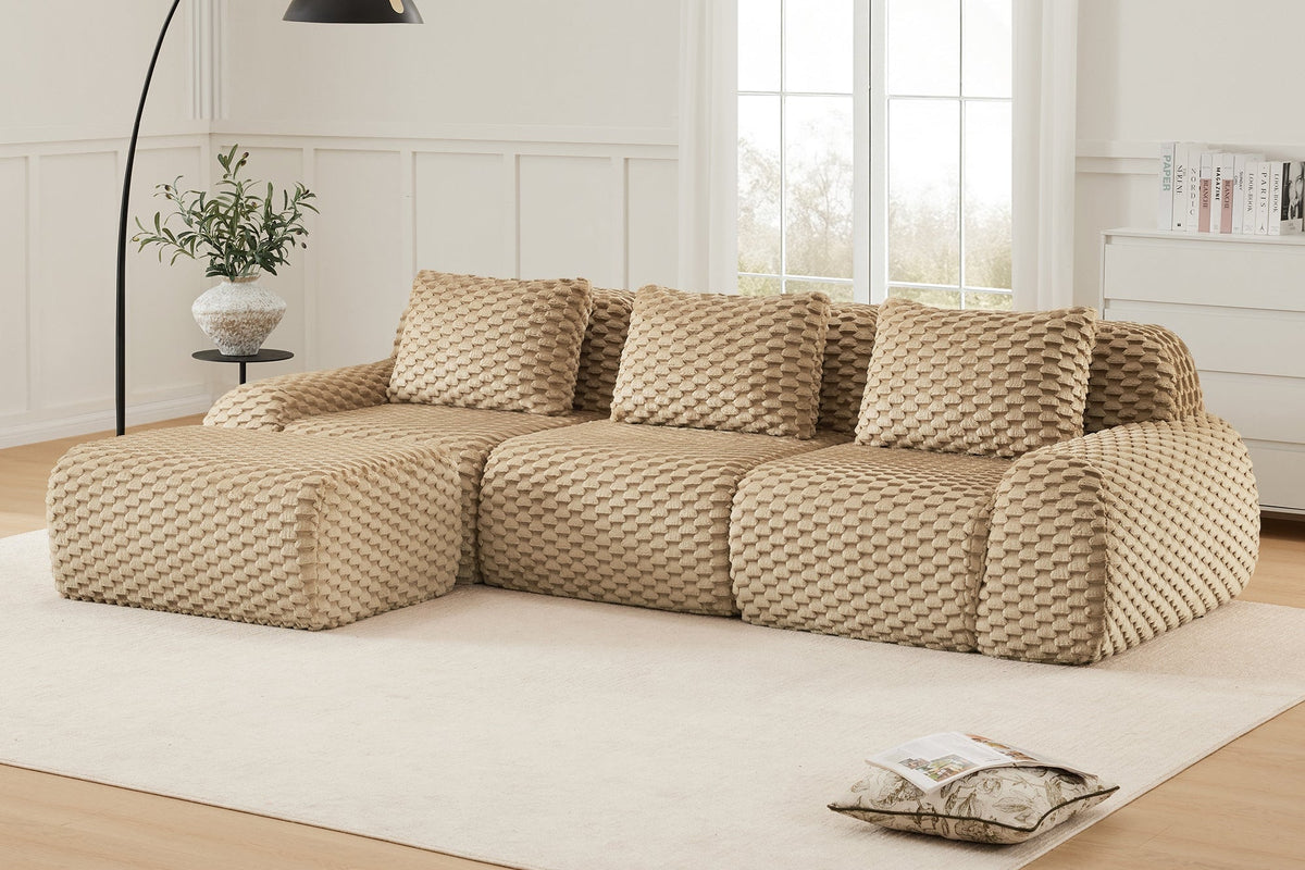 LAURENT 114" 3-Seater Sofa with 1 Ottoman