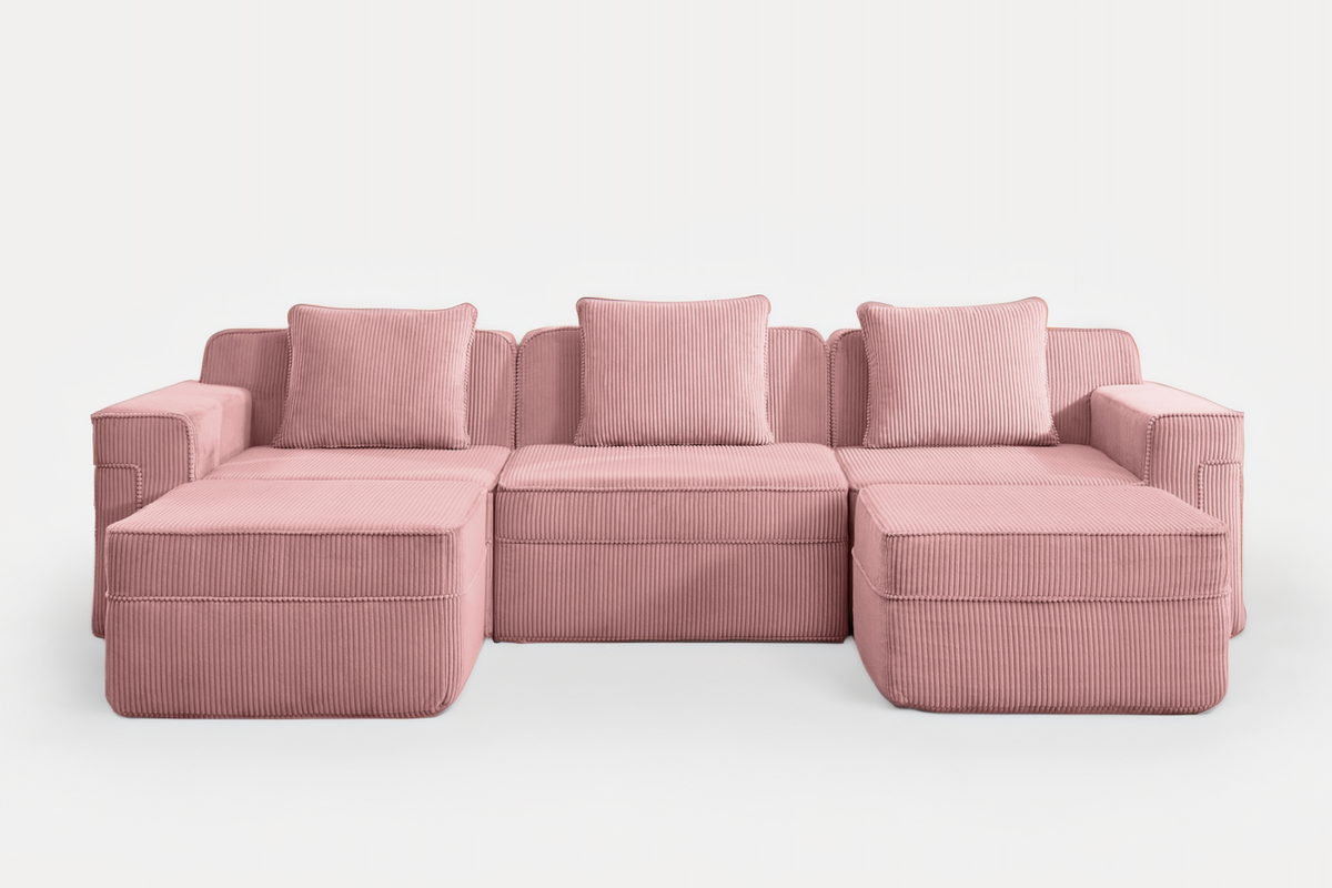 MARTHA 117" 3-Seater Sofa with 2 Ottomans