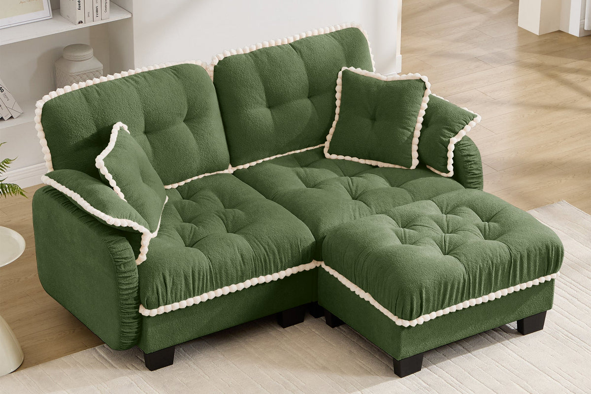 SANDRA 70" Loveseat With 1 Ottoman