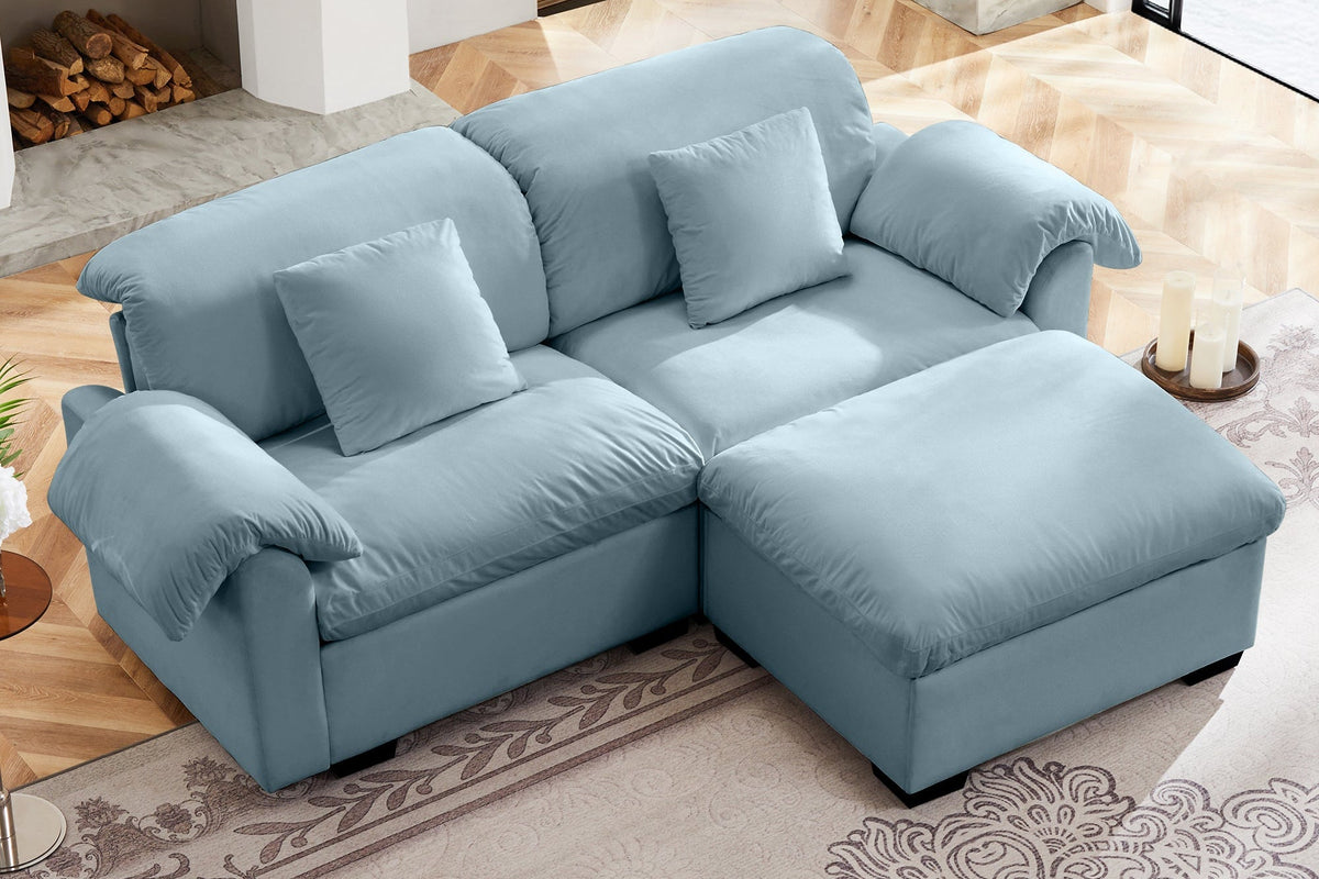 Parris 84&quot; Sofa 2 Seater With 1 Ottoman