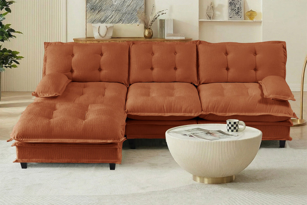 MARLOX 107" 3-Seater Sofa with 1 Ottoman