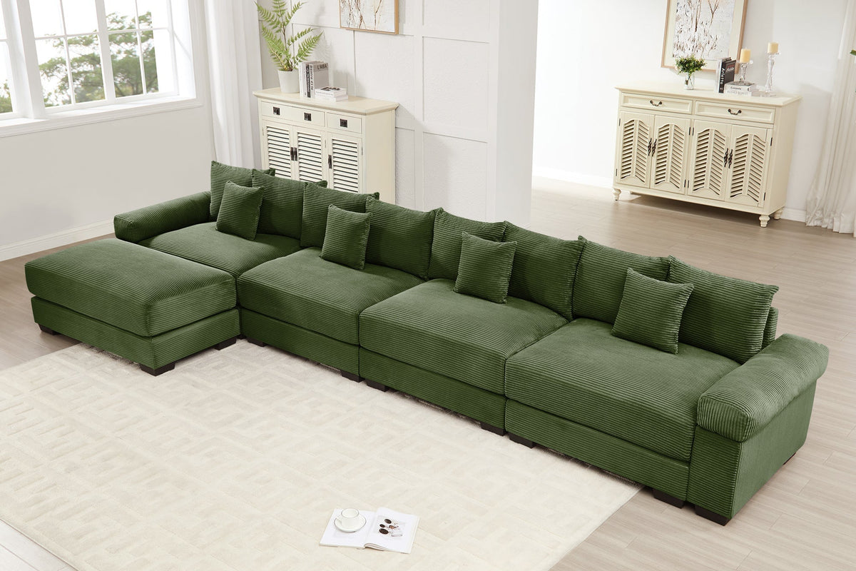 DESEO 170&quot; 4-Seater Sofa with 1 Ottoman