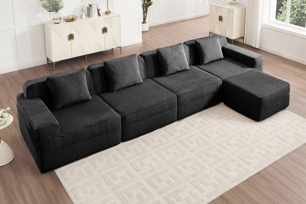 MARTHA 153" 4-Seater Sofa with 1 Ottoman