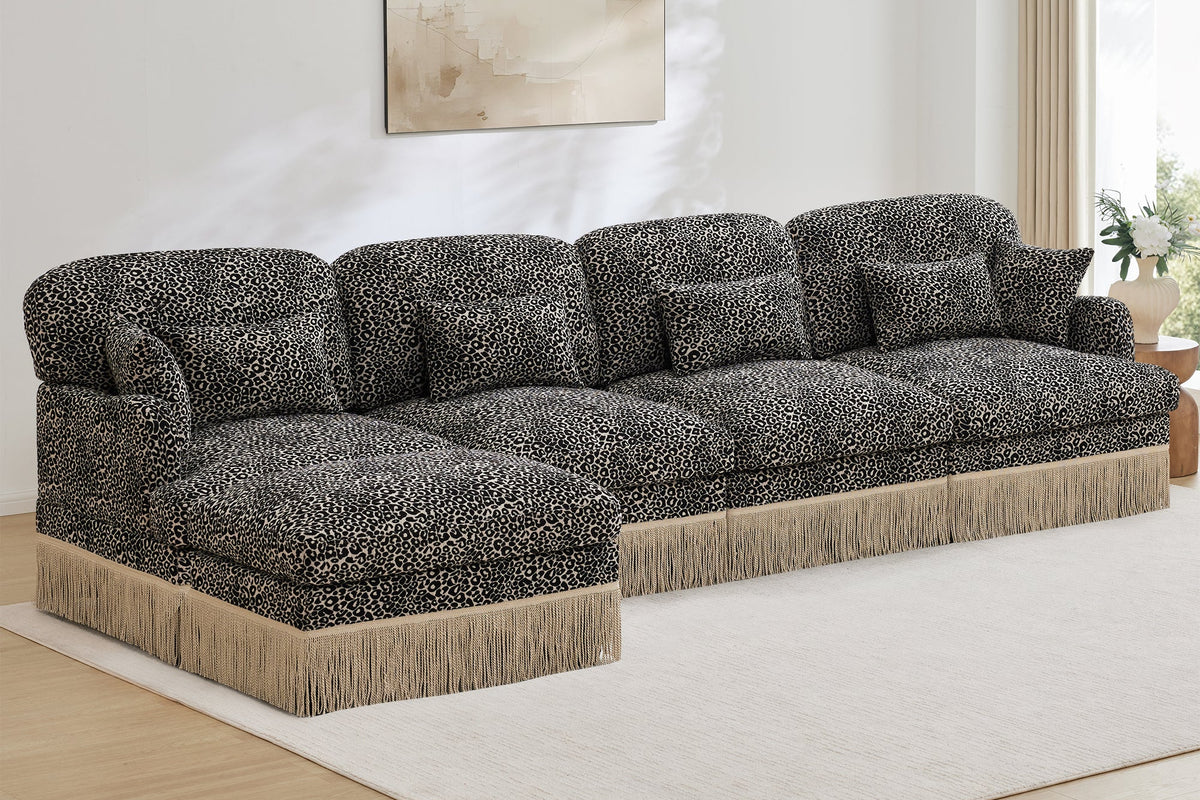 ORLAVO 131" 4-Seater Sofa With 1 Ottoman
