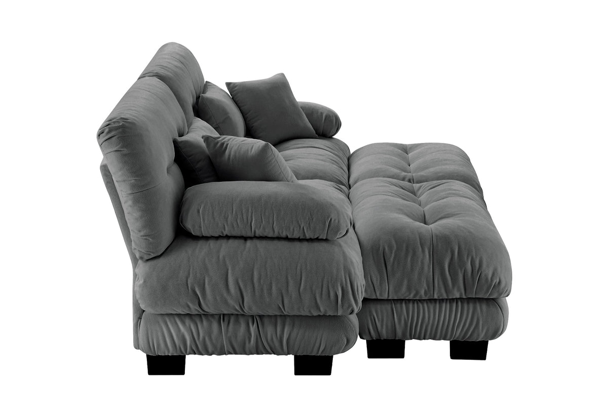 CLOUDIES 94&quot; Loveseat with 2 Ottomans