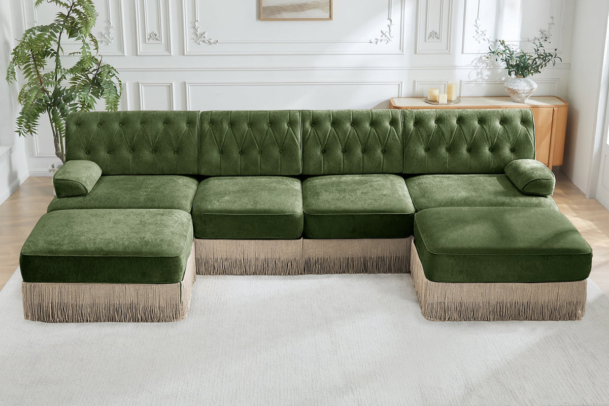 ELIZA 135" 4-Seater Sofa With 2 Ottomans