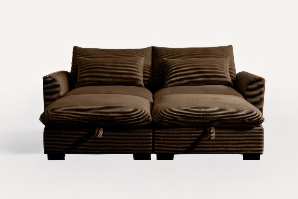 HARMONY 86&quot; Loveseat with 2 Ottomans