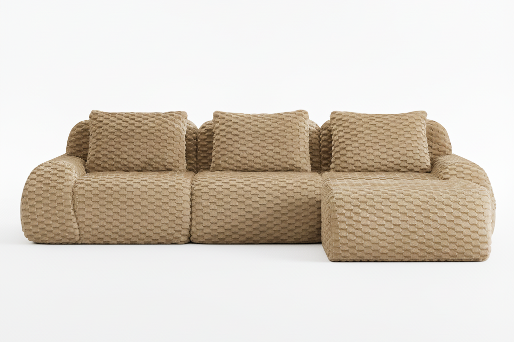 LAURENT 114" 3-Seater Sofa with 1 Ottoman