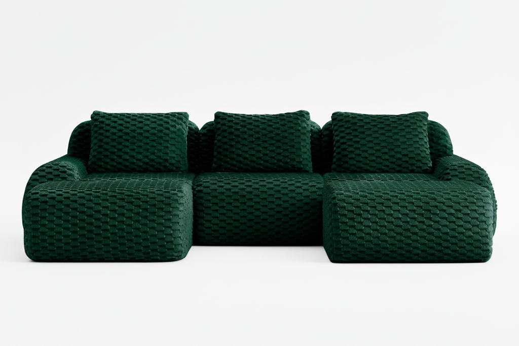 LAURENT 114" 3-Seater Sofa with 2 Ottomans