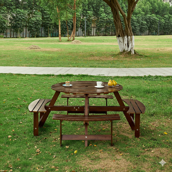 NOVIA Rustic Outdoor Picnic Table