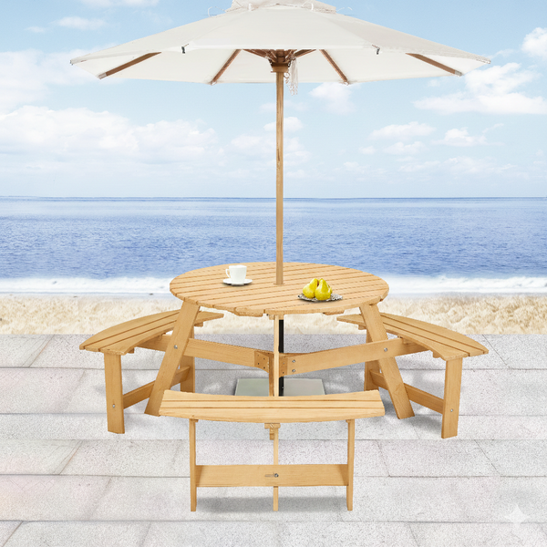NOVIA Rustic Outdoor Picnic Table