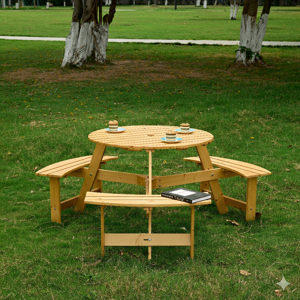 NOVIA Rustic Outdoor Picnic Table