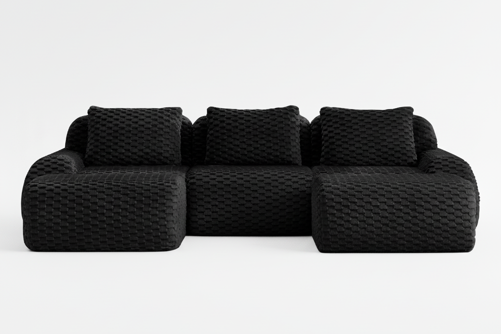 LAURENT 114" 3-Seater Sofa with 2 Ottomans
