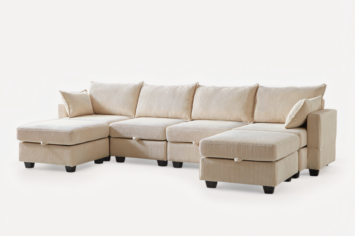 HARLOW 114&quot; Corduroy Sofa w/ Storage - Limited Time Offer