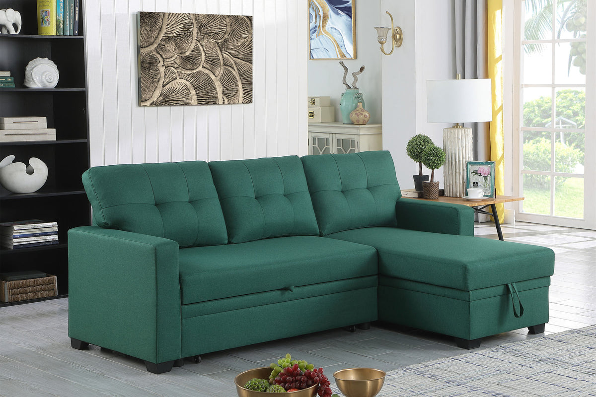 LUNA Reversible Sofa Bed with Storage Chaise