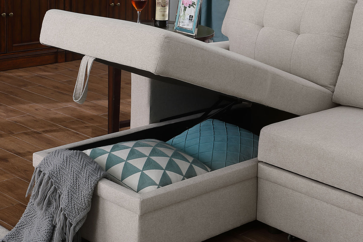 LUNA Reversible Sofa Bed with Storage Chaise