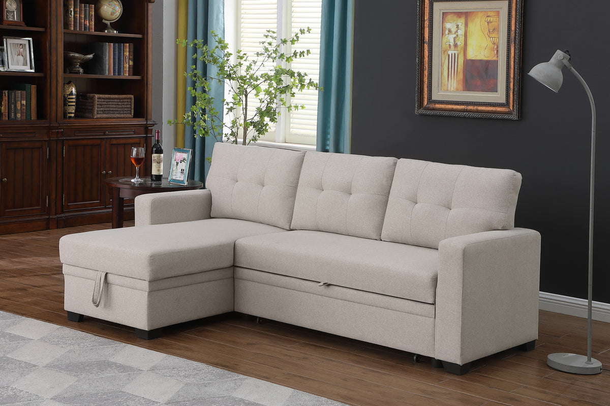 LUNA Reversible Sofa Bed with Storage Chaise