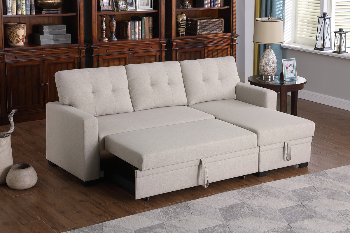 LUNA Reversible Sofa Bed with Storage Chaise