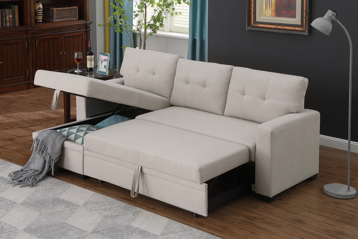 LUNA Reversible Sofa Bed with Storage Chaise