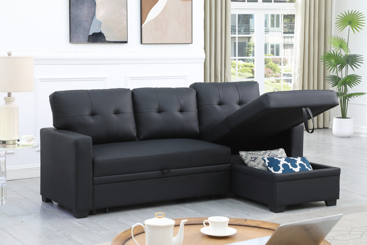 LUNA Reversible Sofa Bed with Storage Chaise