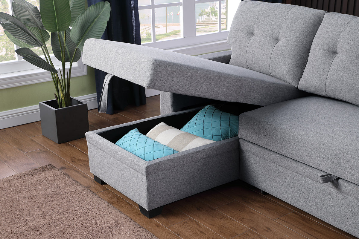 LUNA Reversible Sofa Bed with Storage Chaise