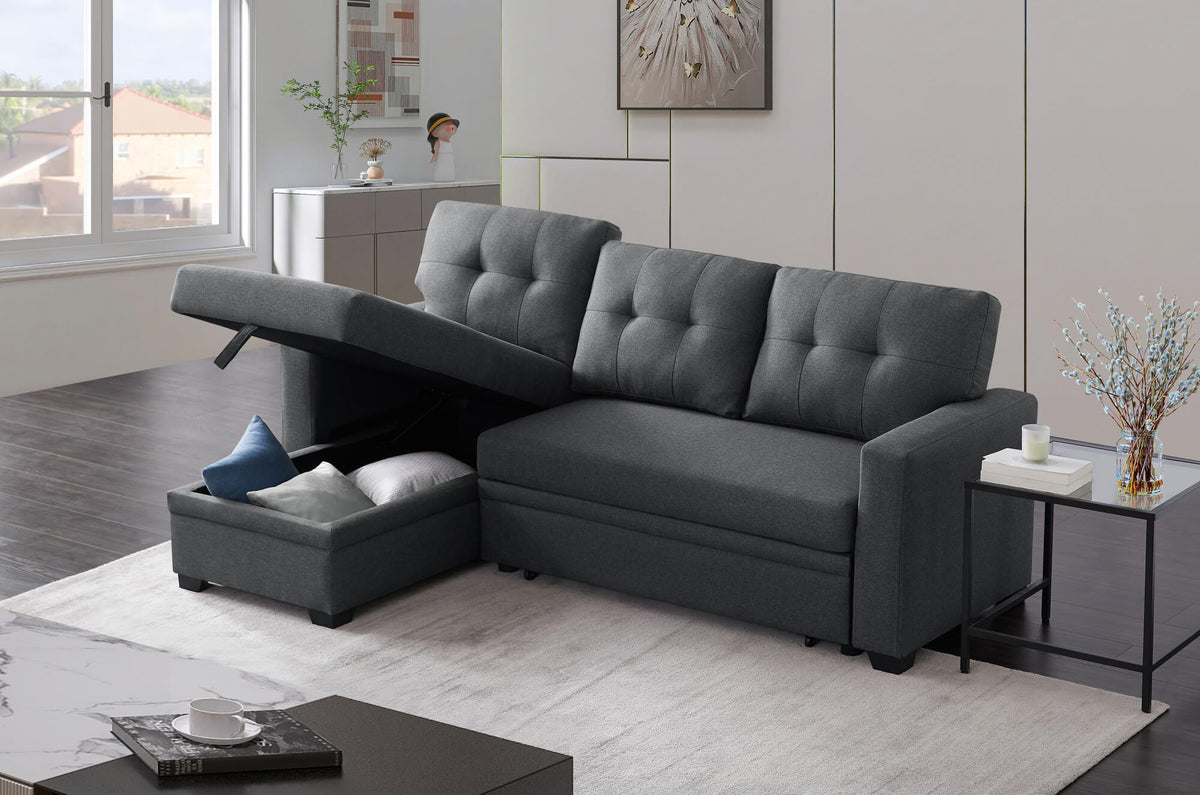 LUNA Reversible Sofa Bed with Storage Chaise