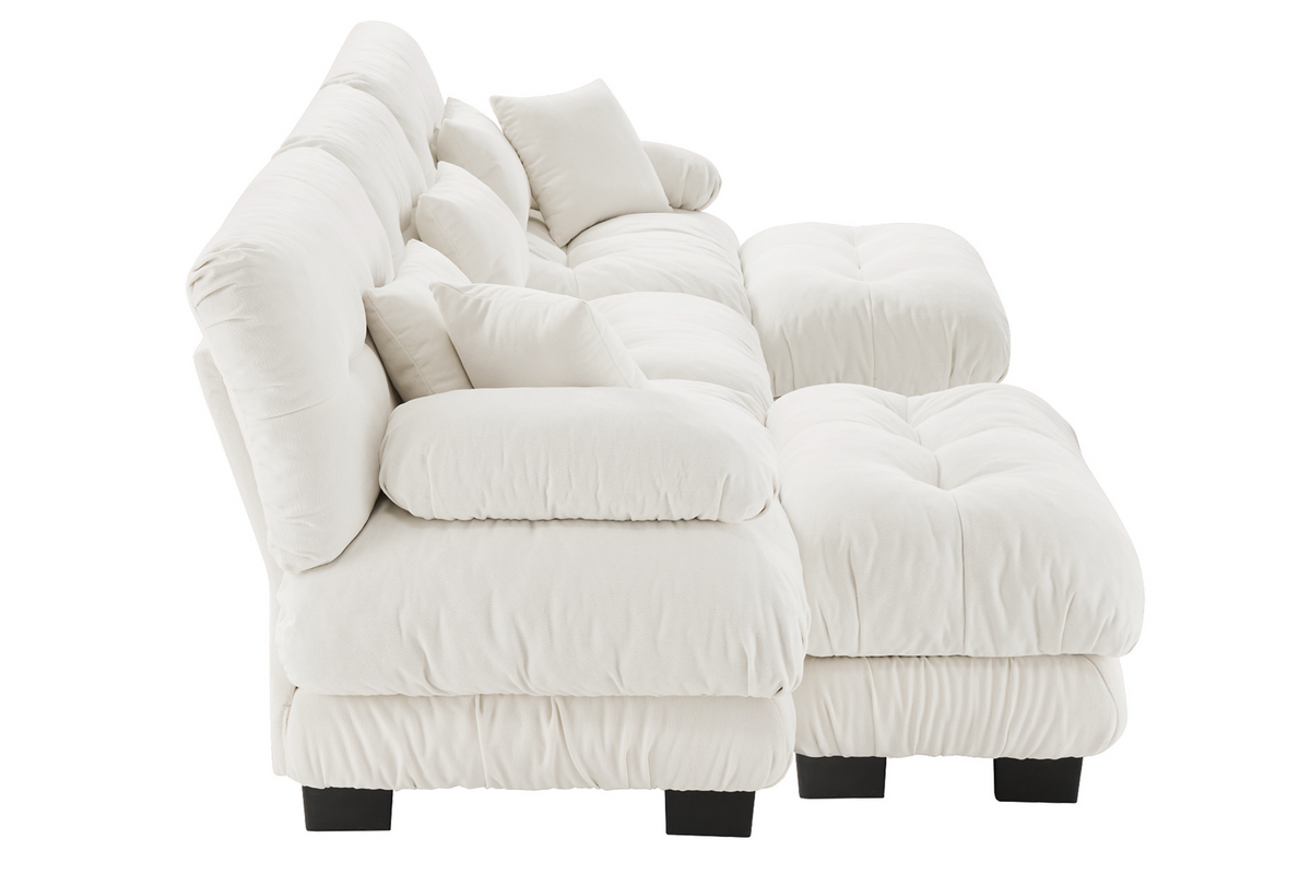 CLOUDIES 134&quot; Sofa 3 Seater with 2 Ottoman