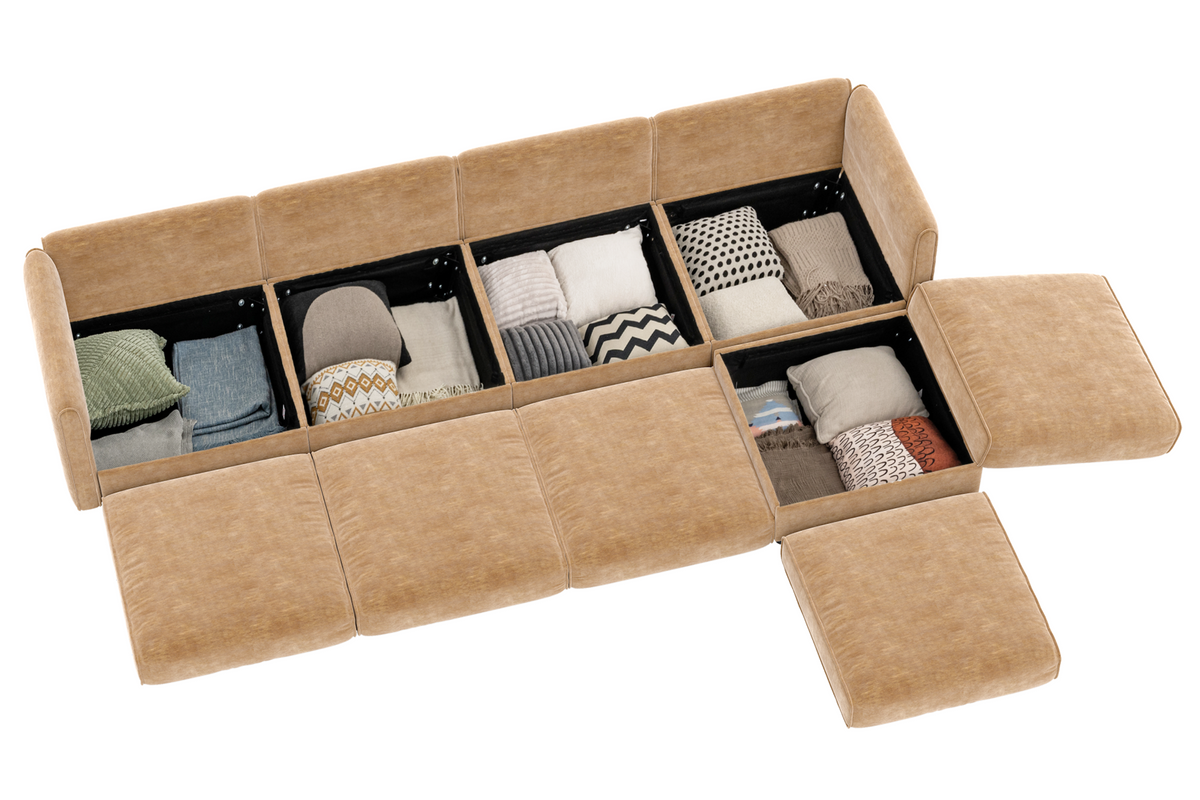 PERTH 142&quot; 4-Seater Sofa with 1 Ottoman