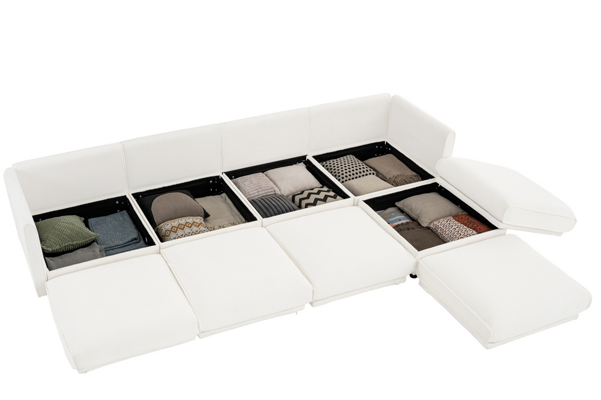 PERTH 142&quot; 4-Seater Sofa with 1 Ottoman