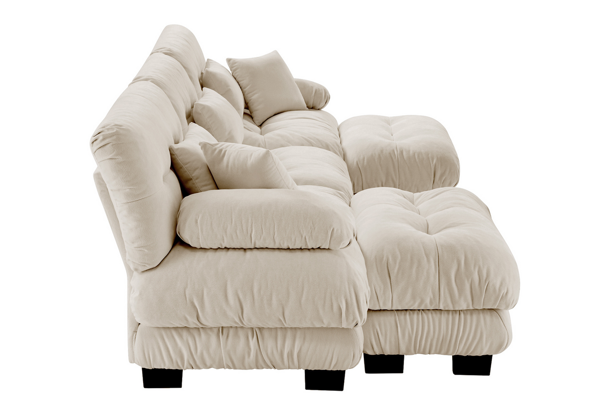 CLOUDIES 134&quot; Sofa 3 Seater with 2 Ottoman