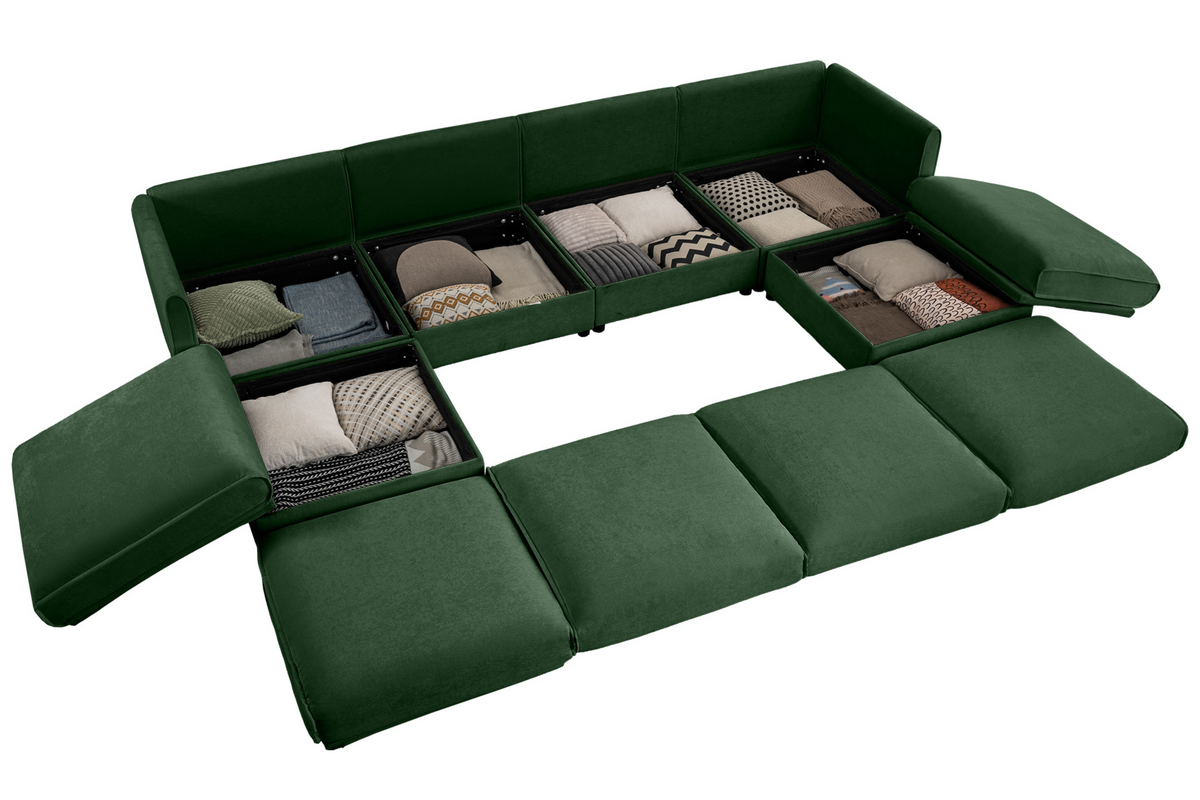 PERTH 142&quot; 4-Seater Sofa with 2 Ottomans