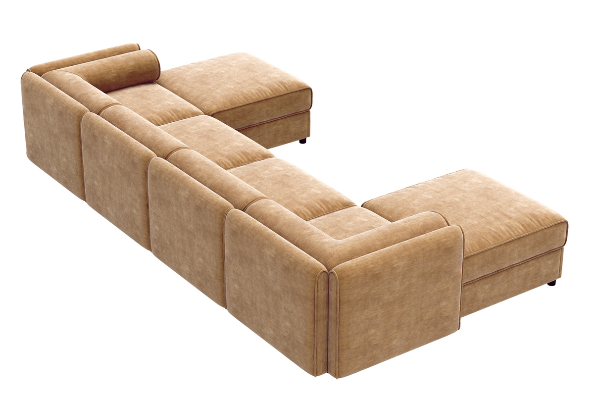 PERTH 142&quot; 4-Seater Sofa with 2 Ottomans