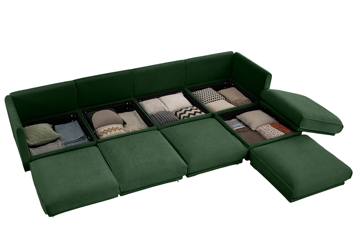 PERTH 142&quot; 4-Seater Sofa with 1 Ottoman